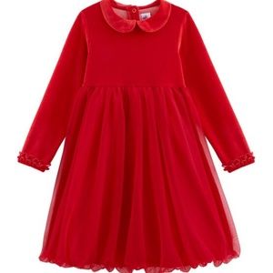 PETIT BATEAU GIRLS SIZE 12 RED VELVET HOLIDAY PARTY DRESS